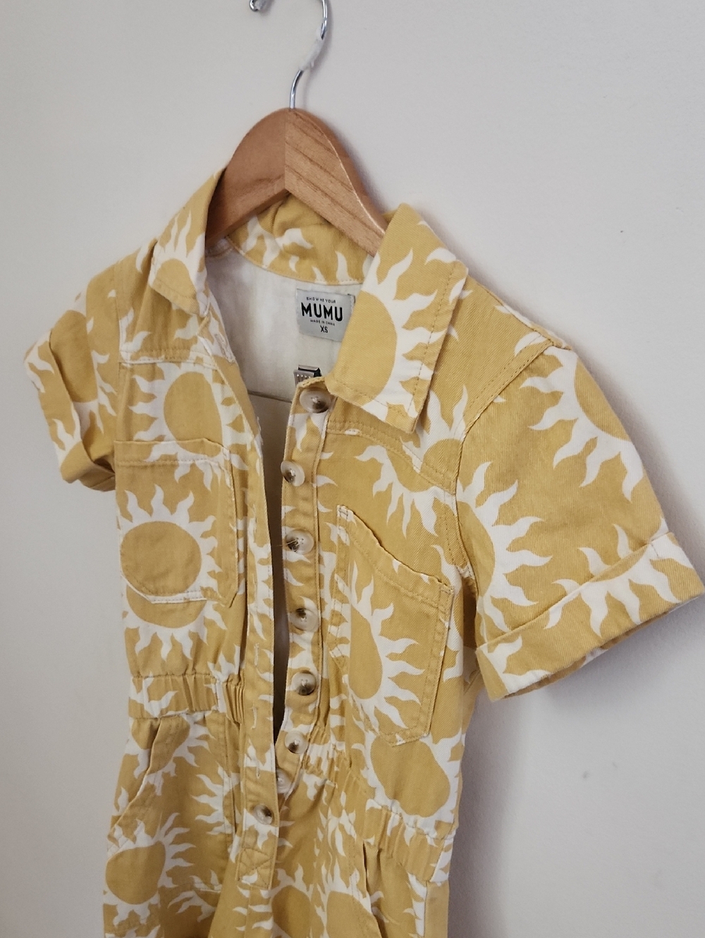 Show Me Your Mumu Cannon Yellow Paradise Sun-Print Romper XS - Picture 4 of 8